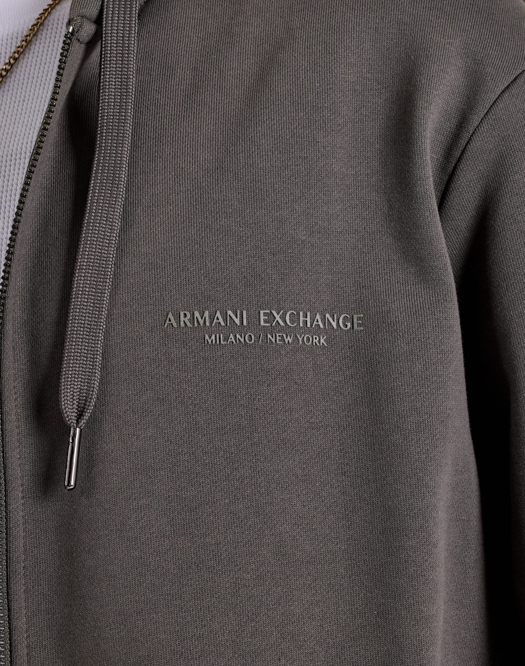 Armani Exchange Updated Milano Logo Fleece Full-Zip Hoodie - Image 3
