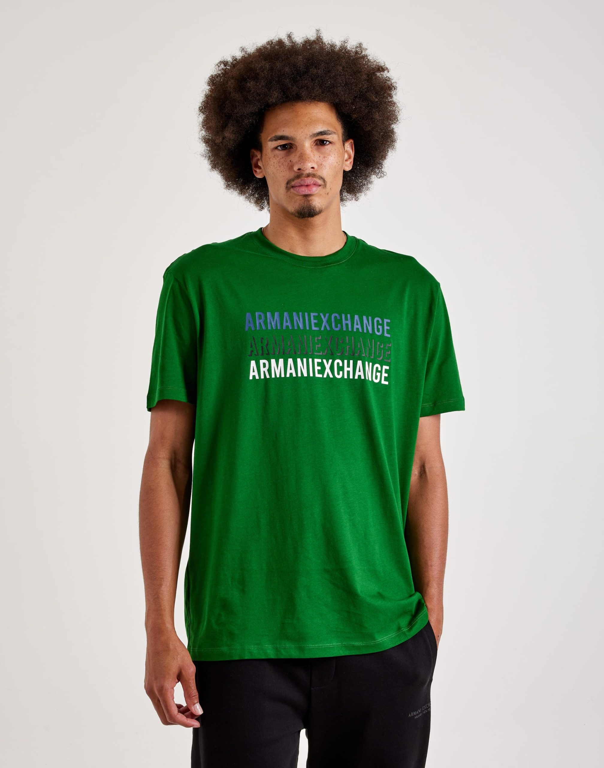 Armani Exchange Triple Logo Print Tee
