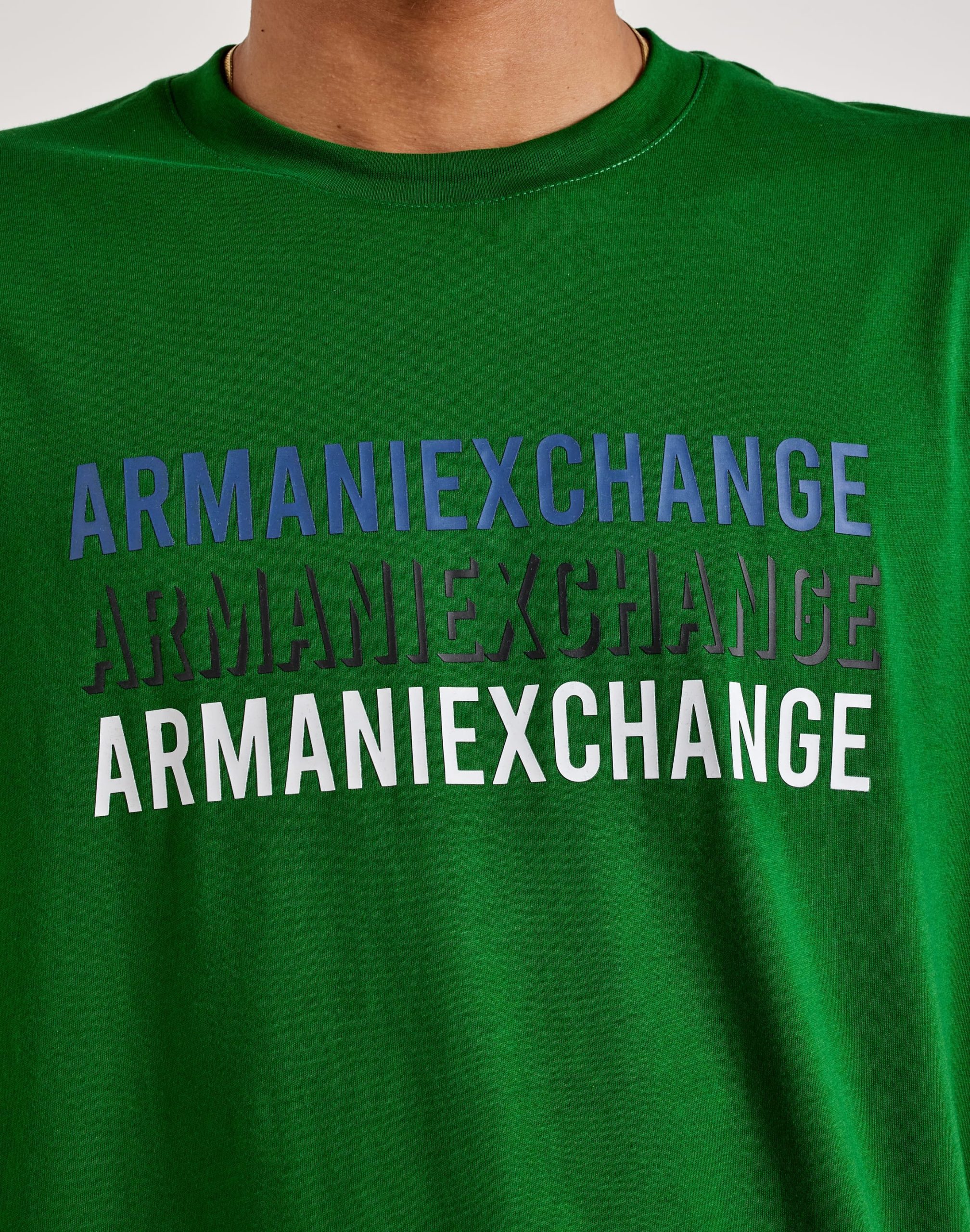 Armani Exchange Triple Logo Print Tee - Image 2