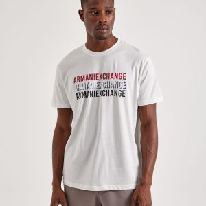 Armani Exchange Triple Logo Print Tee
