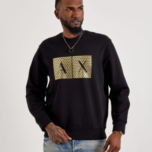 Armani Exchange Box Logo Fleece Crewneck Sweatshirt