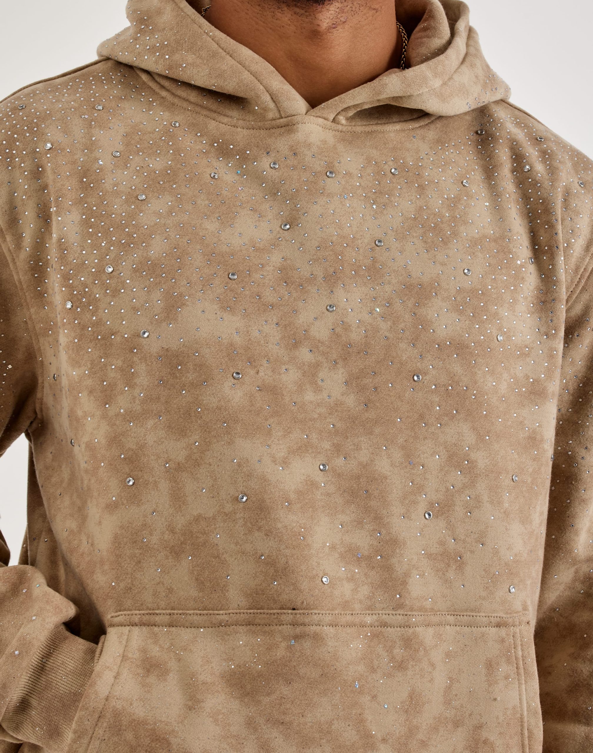 BKYS Rhinestone Rivet Oversized Fleece Hoodie - Image 2