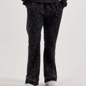 BKYS Rhinestone Stacked Track Pants