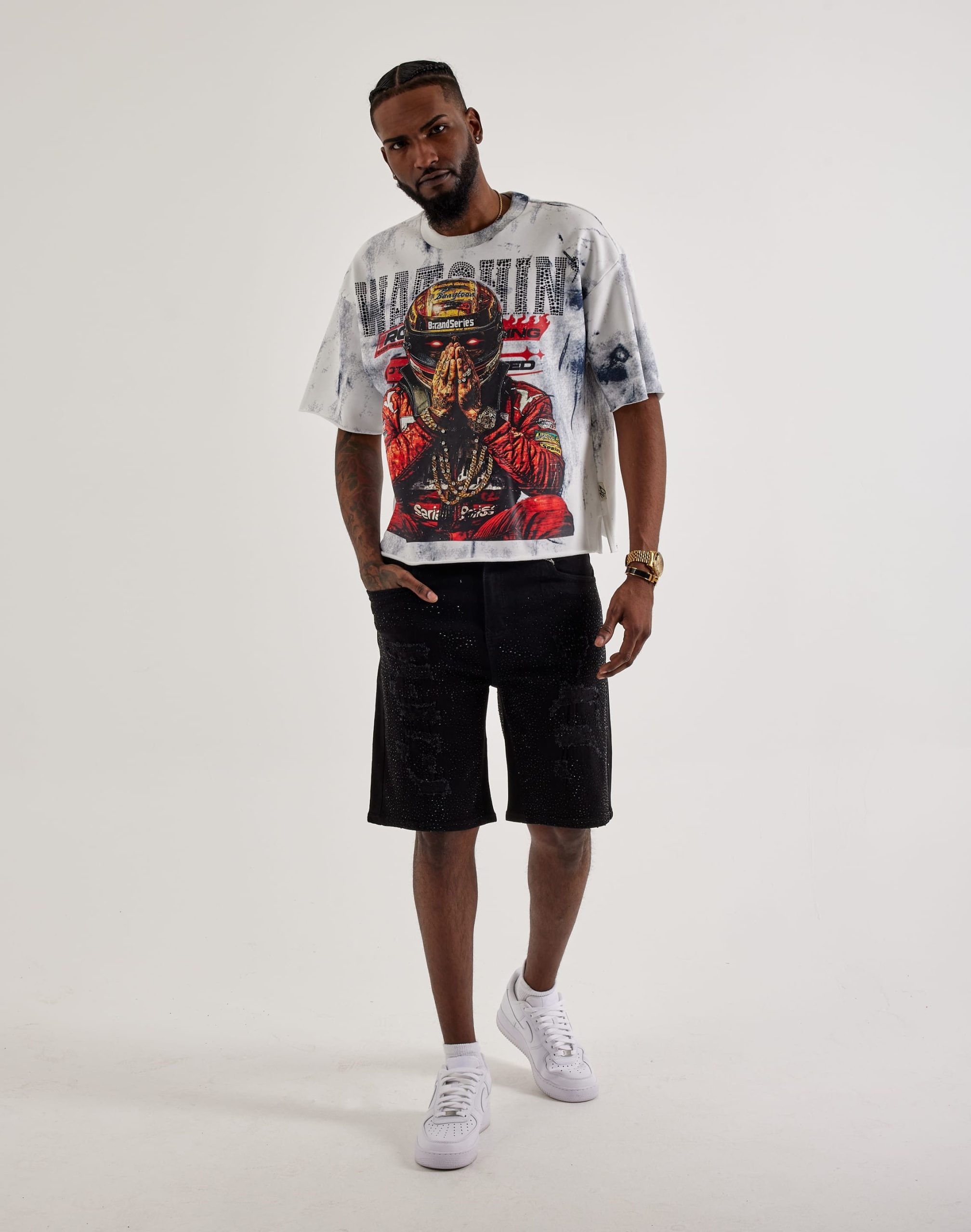 BKYS Watchin Terry Cropped Tee - Image 4