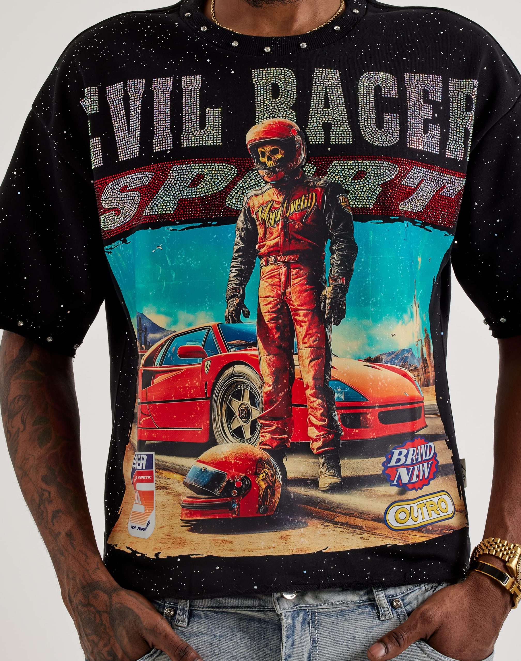 BKYS Evil Racer Terry Cropped Tee - Image 3