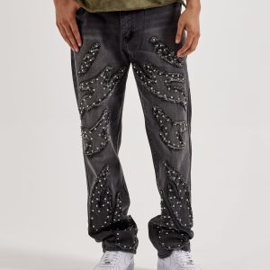 Caliber Munition Studded Straight Denim Jeans