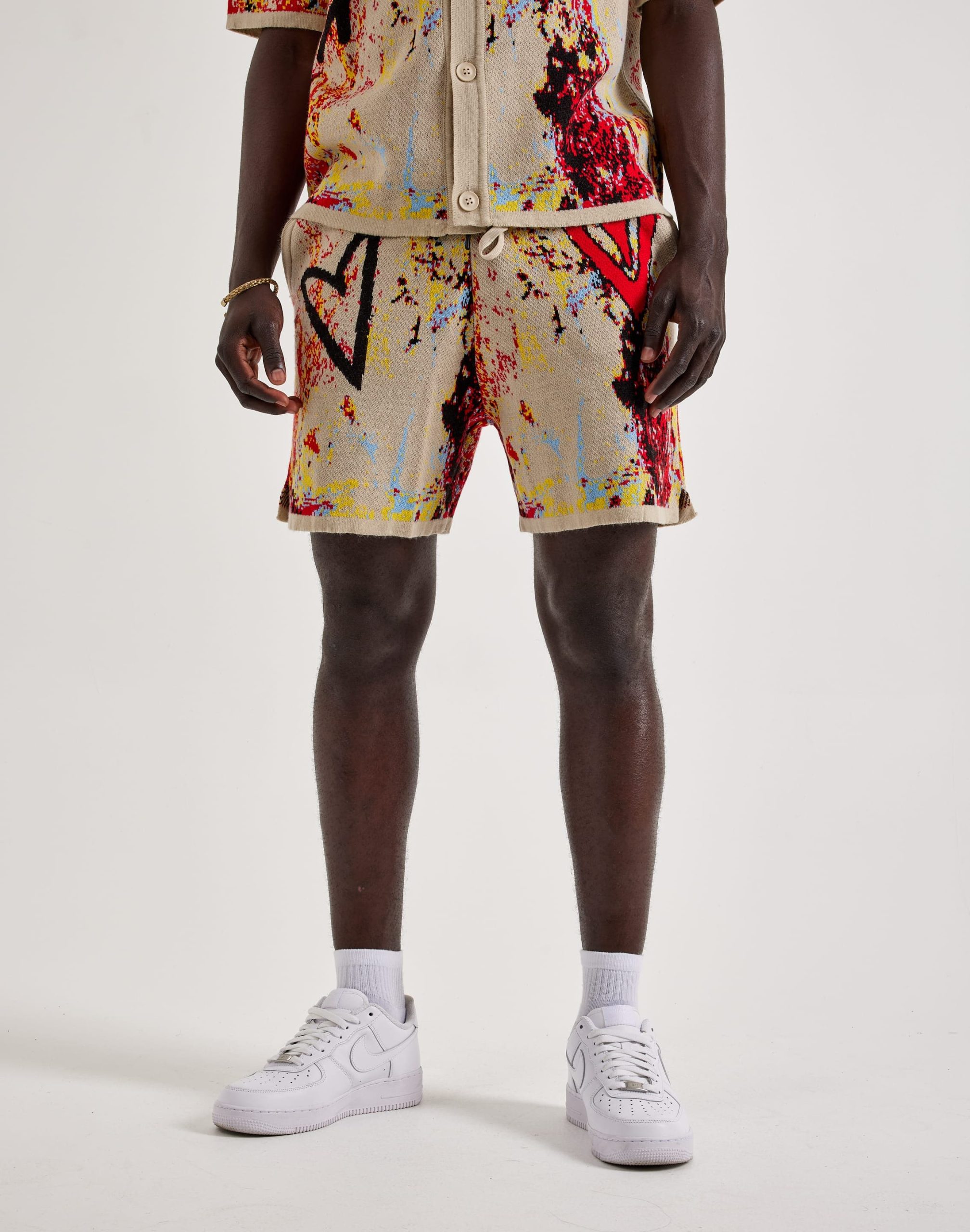 Chapter By Kohli Heart Paint Splatter Knit Shorts - Image 2