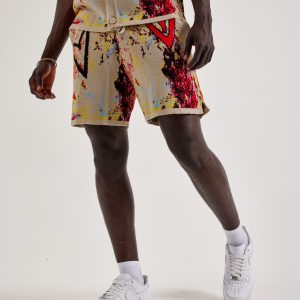 Chapter By Kohli Heart Paint Splatter Knit Shorts