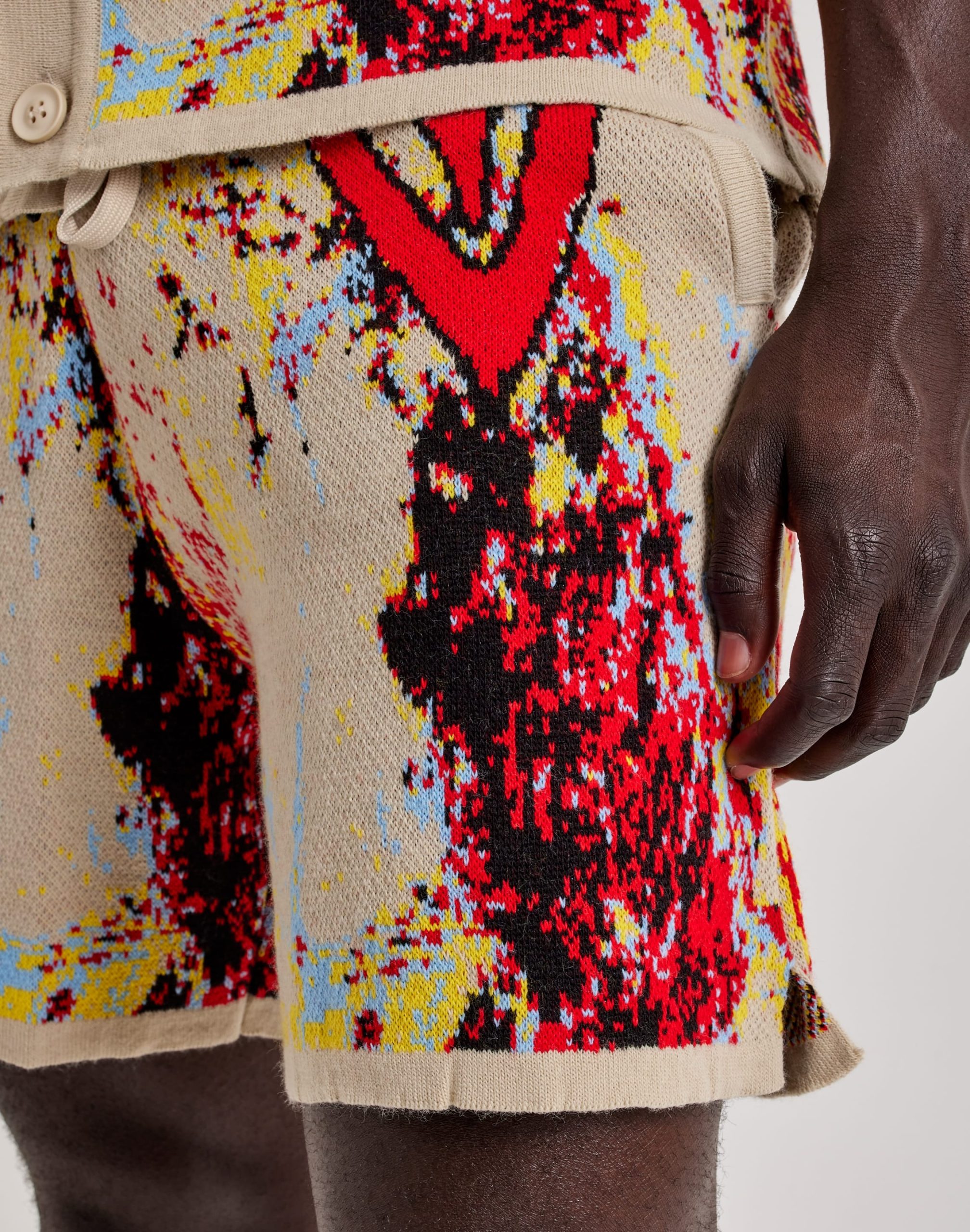 Chapter By Kohli Heart Paint Splatter Knit Shorts - Image 4