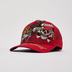 Ed Hardy Tiger Skull Trucker Hat