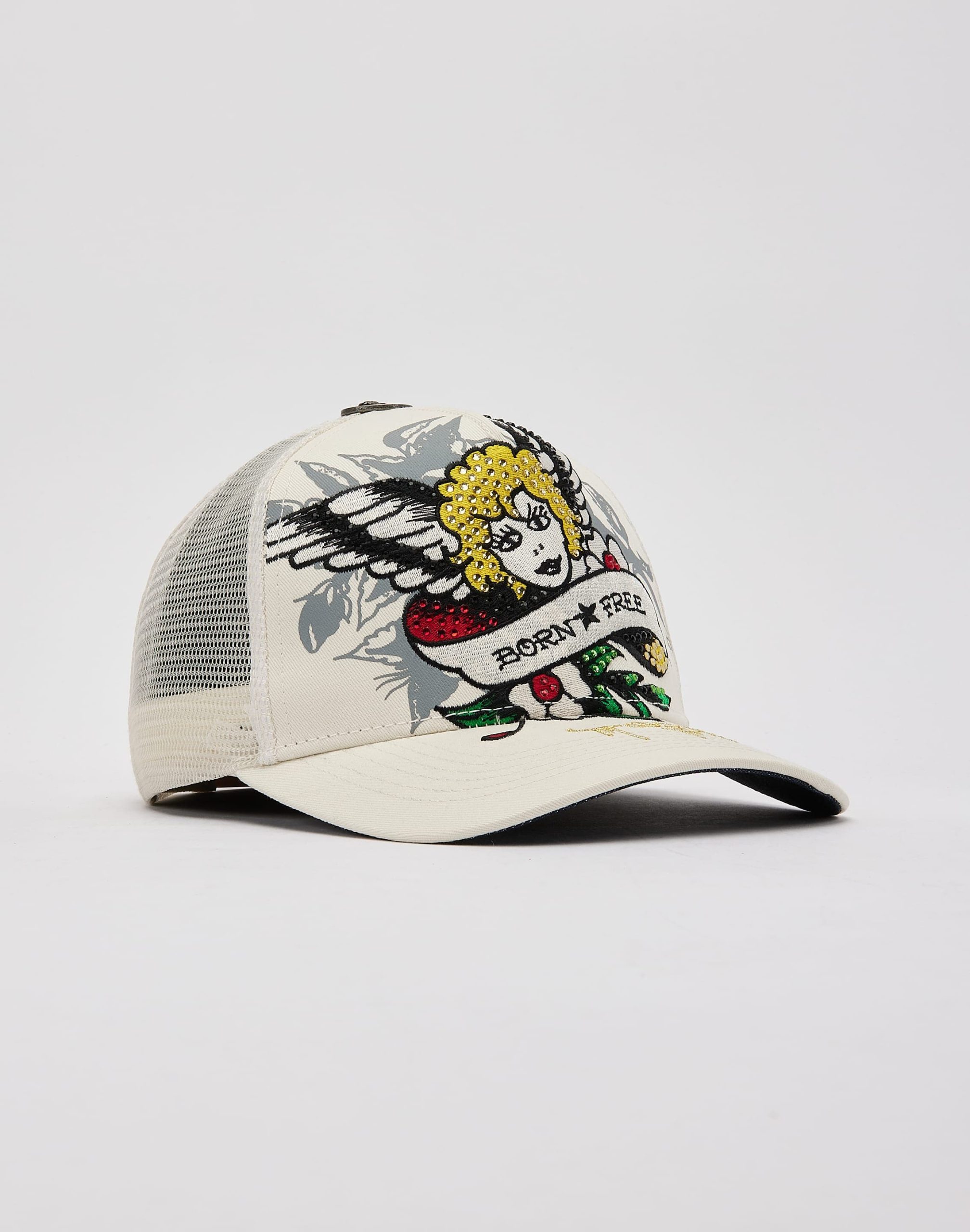 Ed Hardy Cherub Rhinestone Trucker Hat - Image 3