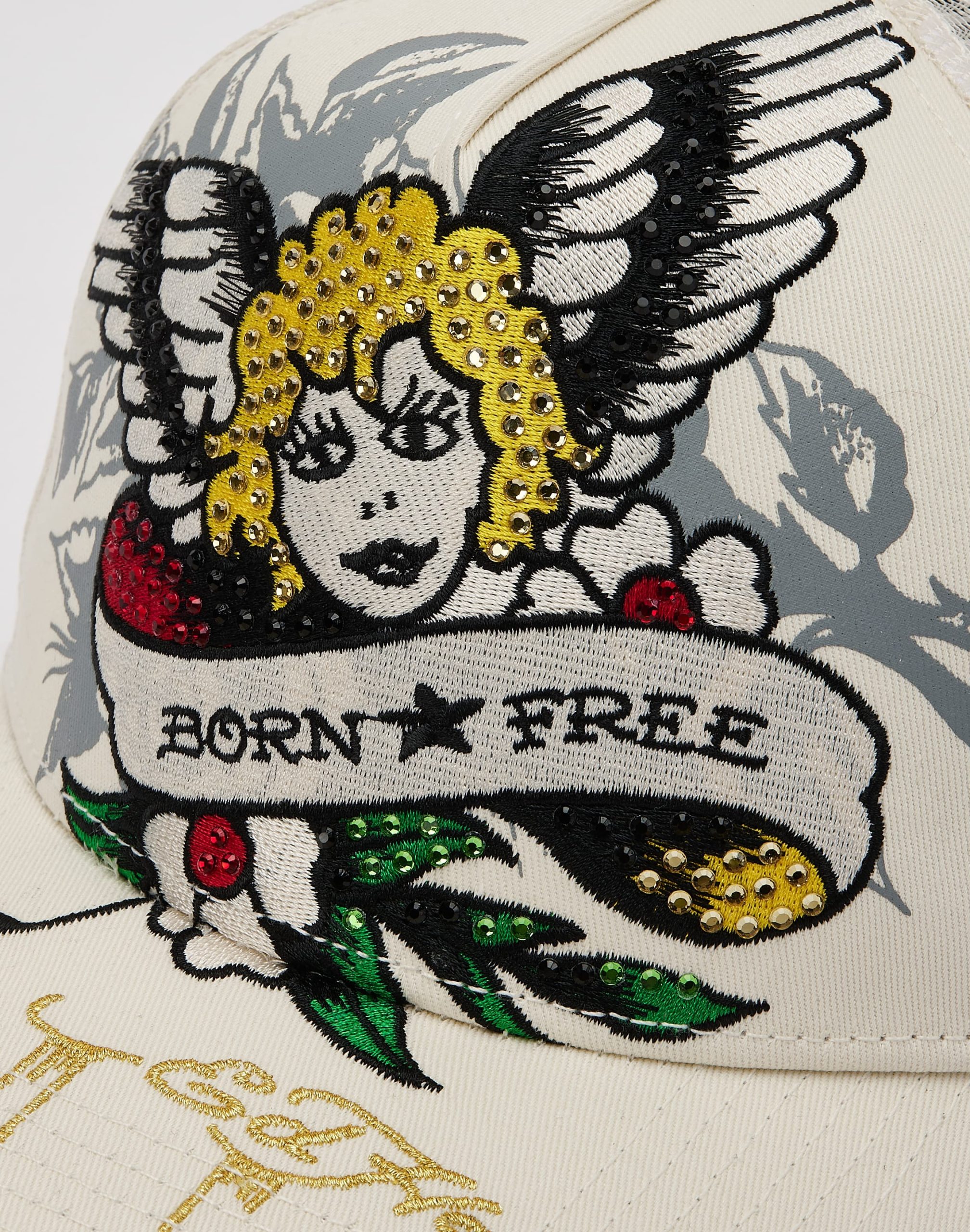 Ed Hardy Cherub Rhinestone Trucker Hat - Image 4