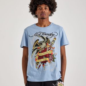 Ed Hardy Pierced Eagle Rhinestone Tee