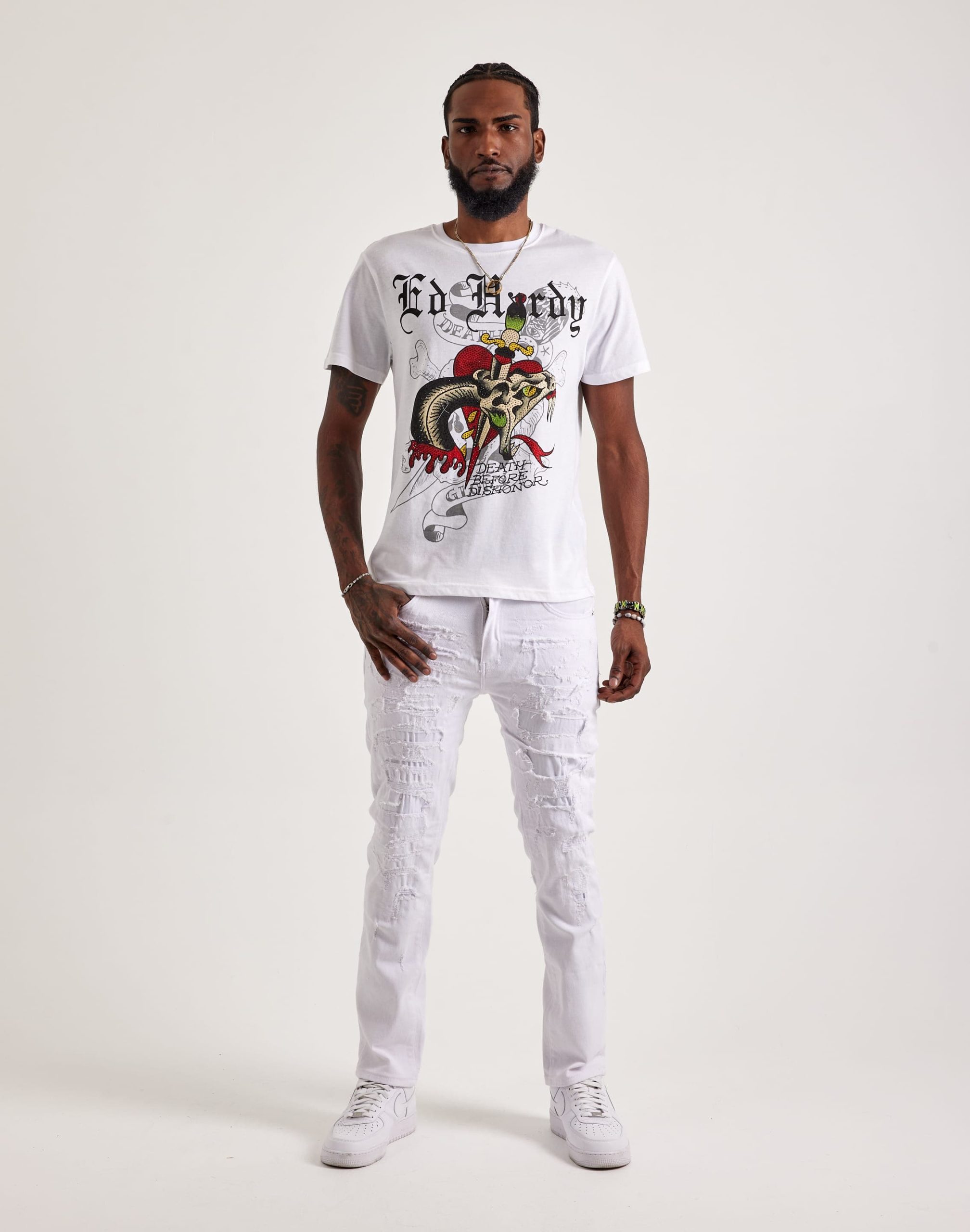 Ed Hardy Dagger Snake Rhinestone Tee - Image 4