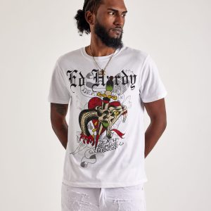 Ed Hardy Dagger Snake Rhinestone Tee