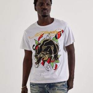 Ed Hardy Crouching Panther Rhinestone Tee