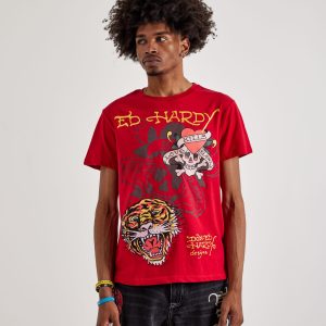 Ed Hardy Tiger Skull Shorts Sleeve Tee