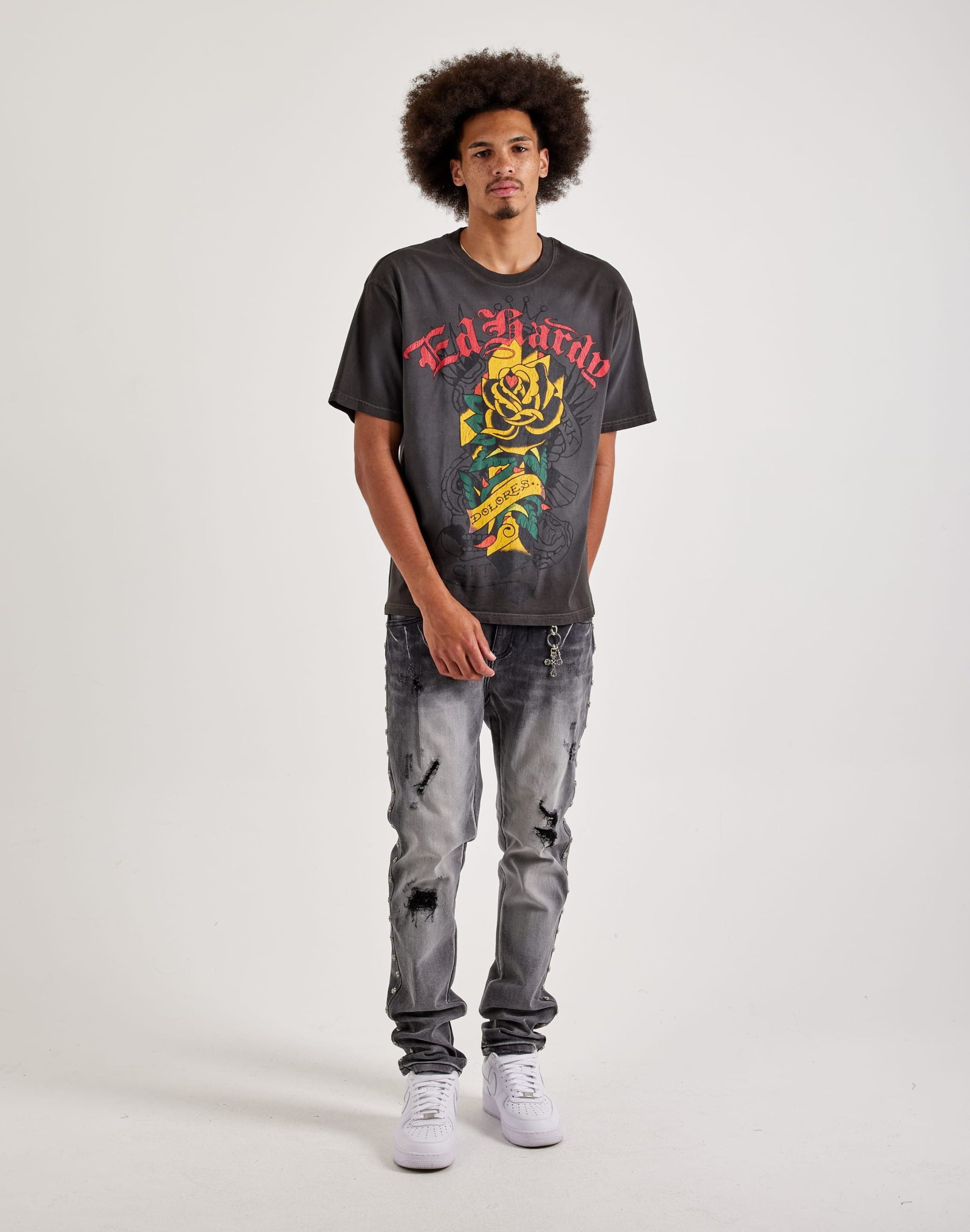 Ed Hardy Rose Rhinestone Tee - Image 4