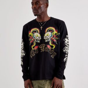 Ed Hardy Skull Dragon Long-Sleeve Tee