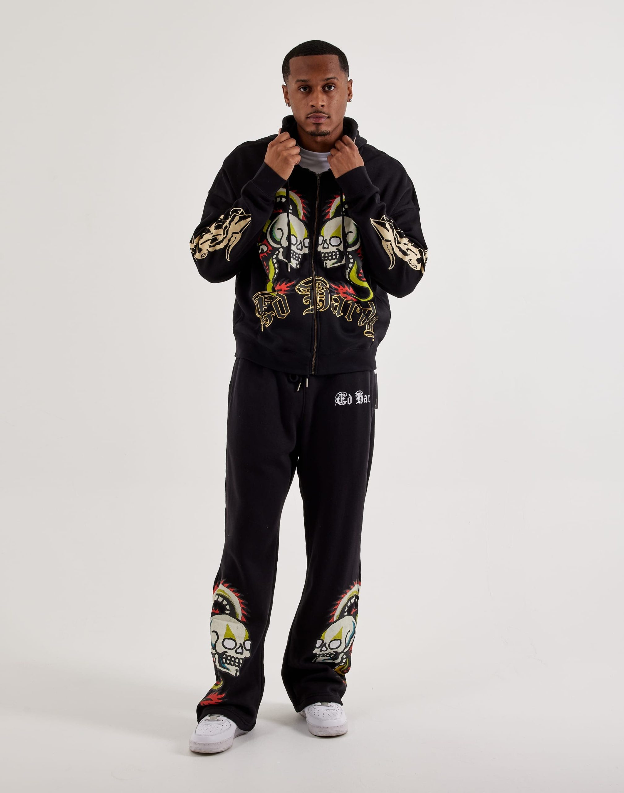 Ed Hardy Dragon Skull Baggy Fleece Sweatpants - Image 5