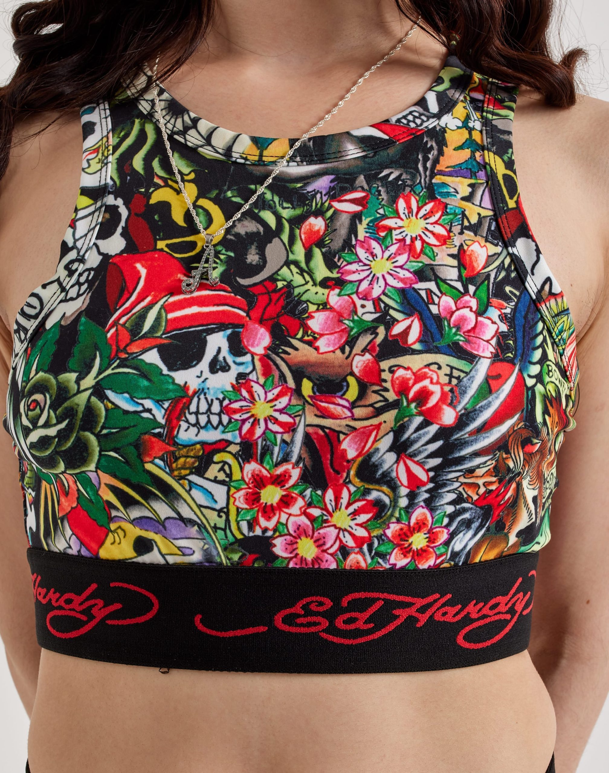Ed Hardy Tattoo Collage Fitted Tank Top - Image 3