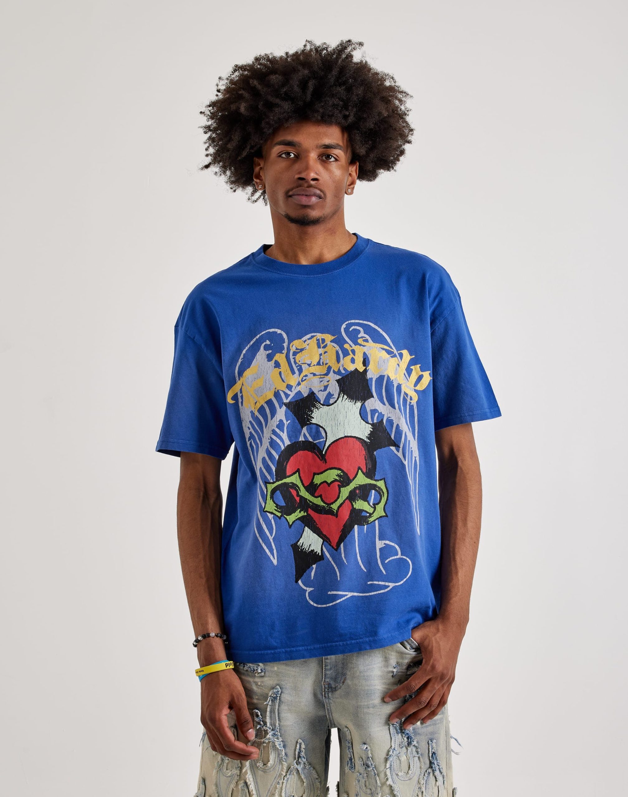 Ed Hardy Sacred Heart Washed Boxy Tee