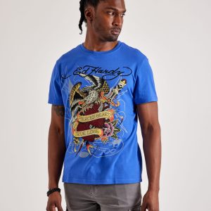 Ed Hardy Pierced Eagle Rhinestone Tee