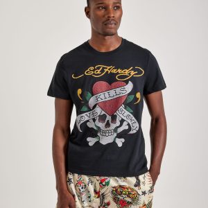 Ed Hardy Rhinestone Skull Tee
