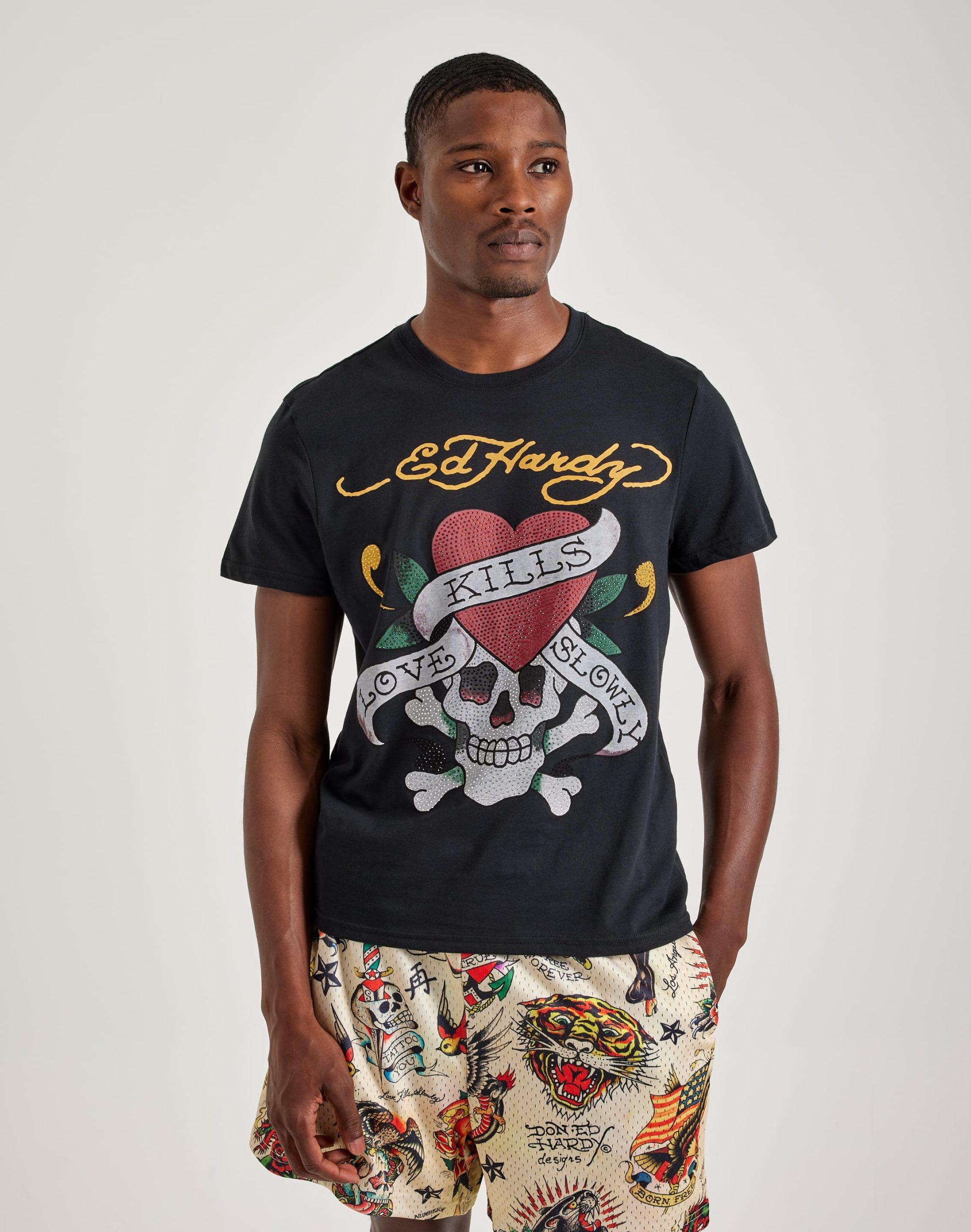 Ed Hardy Rhinestone Skull Tee
