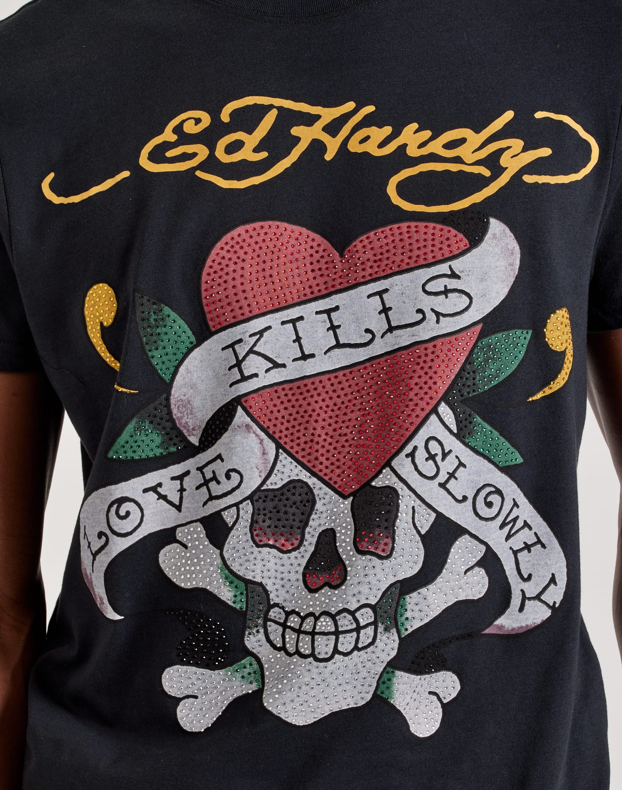 Ed Hardy Rhinestone Skull Tee - Image 2