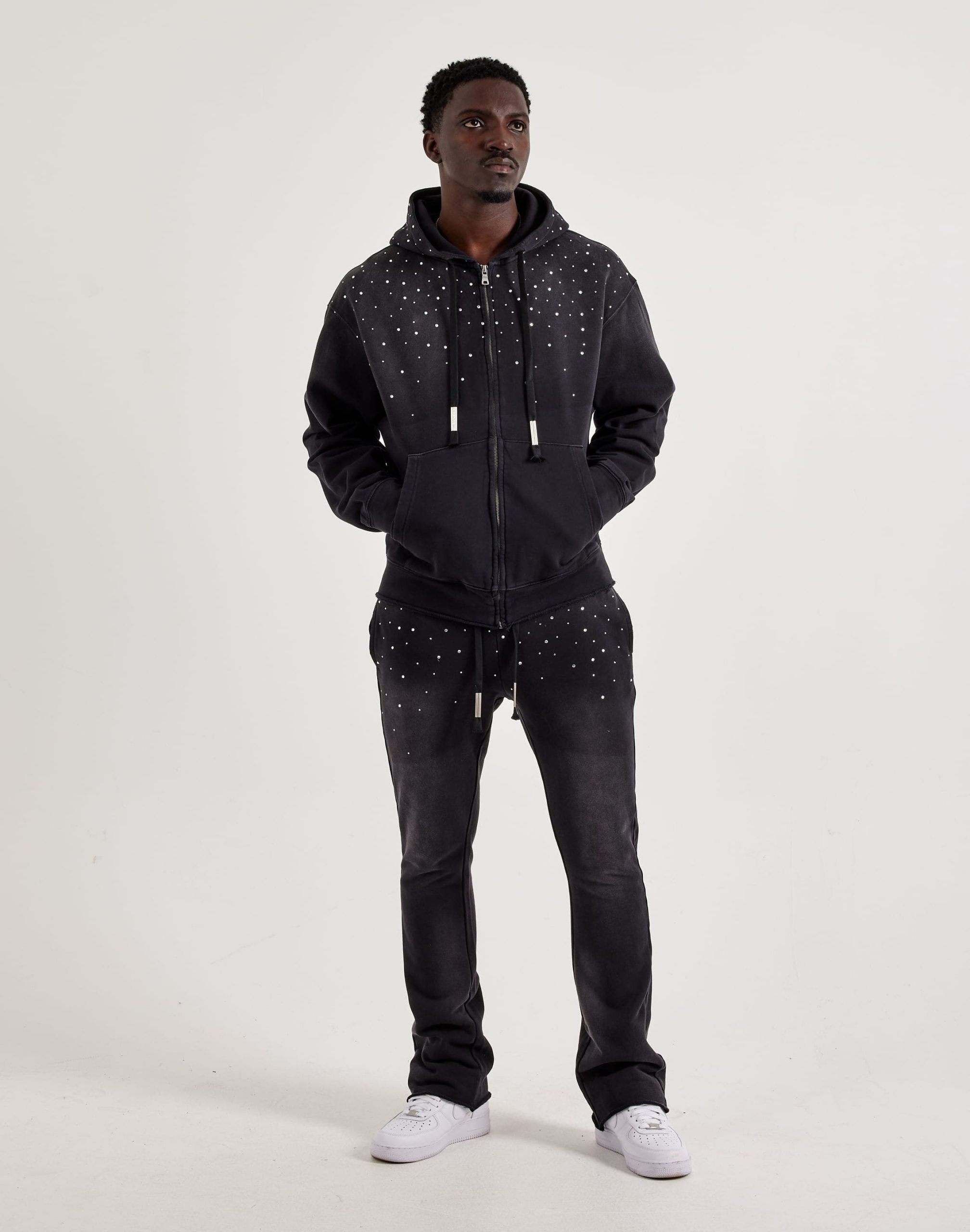 First Row Rhinestone Full-Zip Fleece Hoodie - Image 4