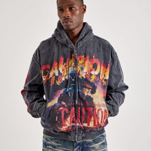 First Row Caution Full-Zip Hooded Jacket