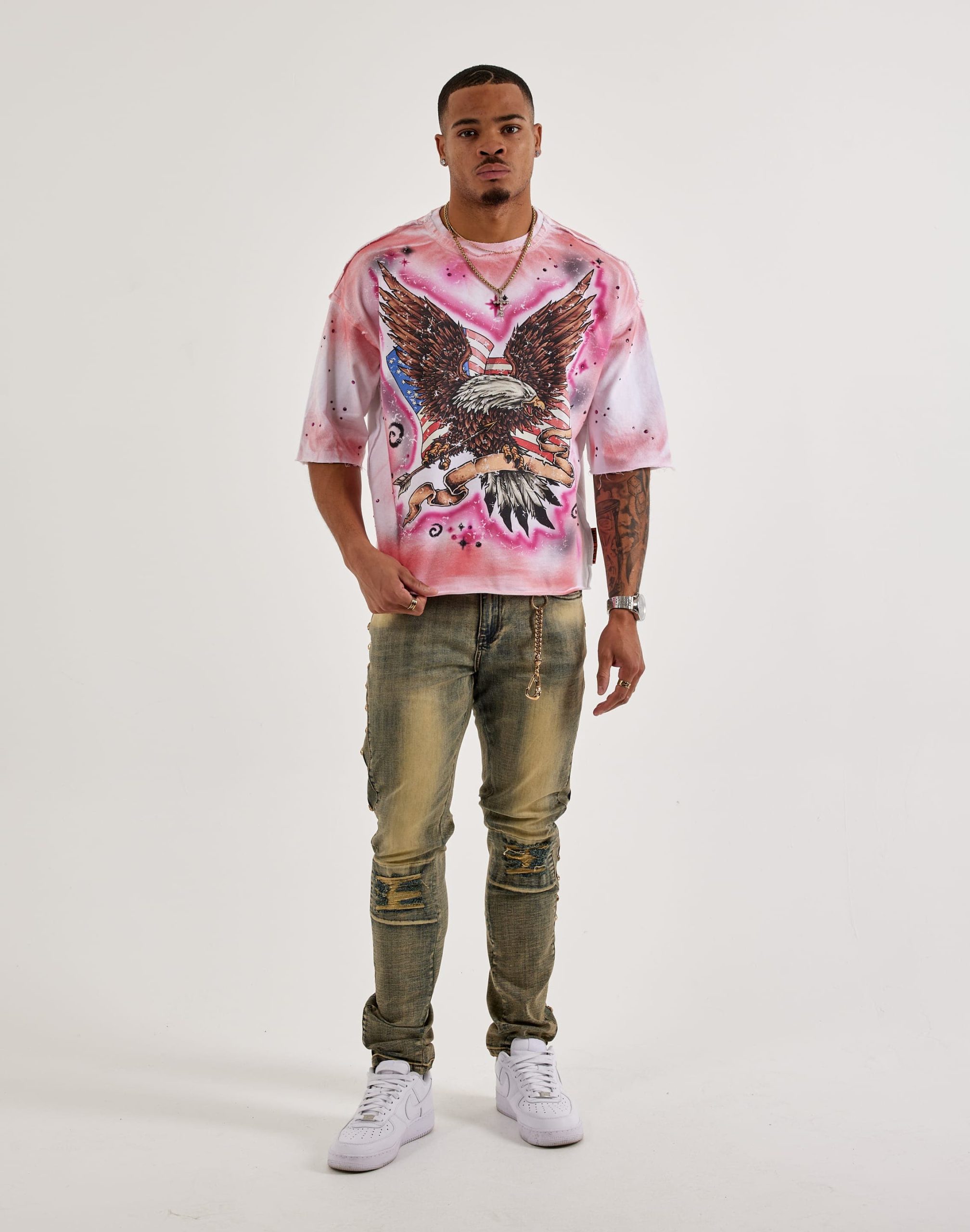 First Row Eagle Rhinestone Tee - Image 4