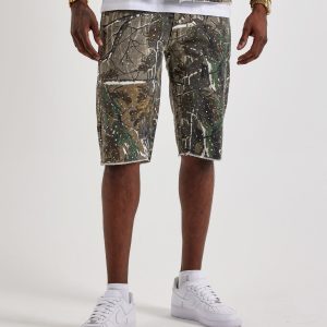 First Row Rhinestone Canvas Shorts