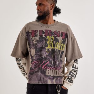 First Row Heaven Bodies Long-Sleeve Layered Tee