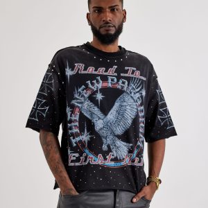 First Row Cropped New Paradise Rhinestone Tee