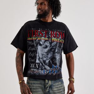 First Row Cropped Lost Utopia Rhinestone Tee