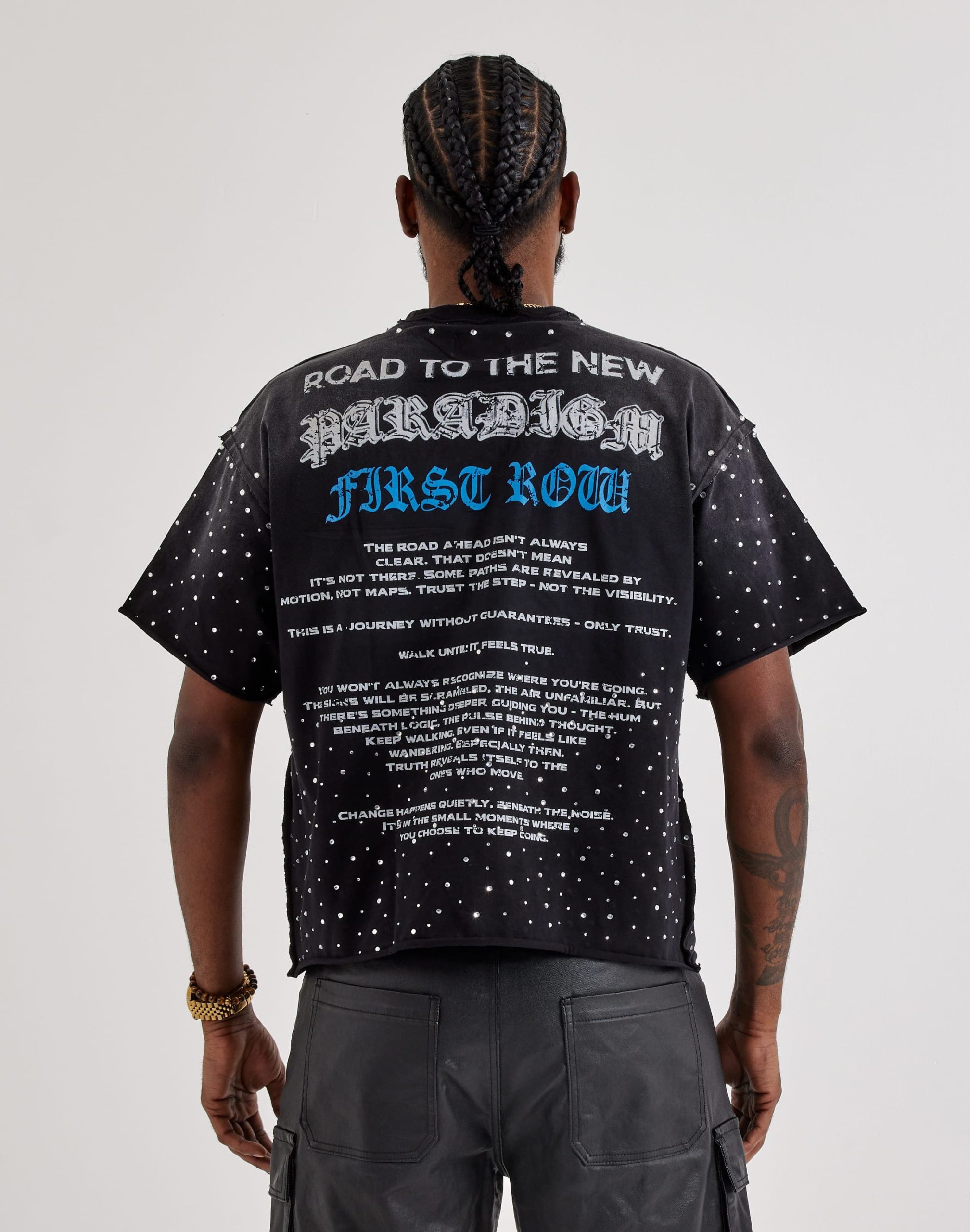 First Row Cropped Eagle Rhinestone Tee - Image 2
