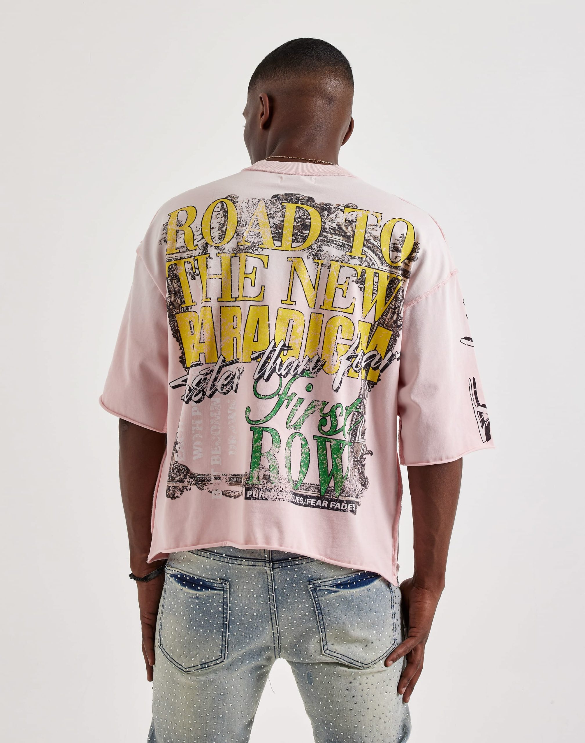 First Row Cropped Fearless Rhinestone Tee - Image 2