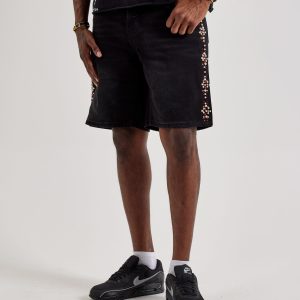 GFTD LA Pearl Gems Denim Shorts