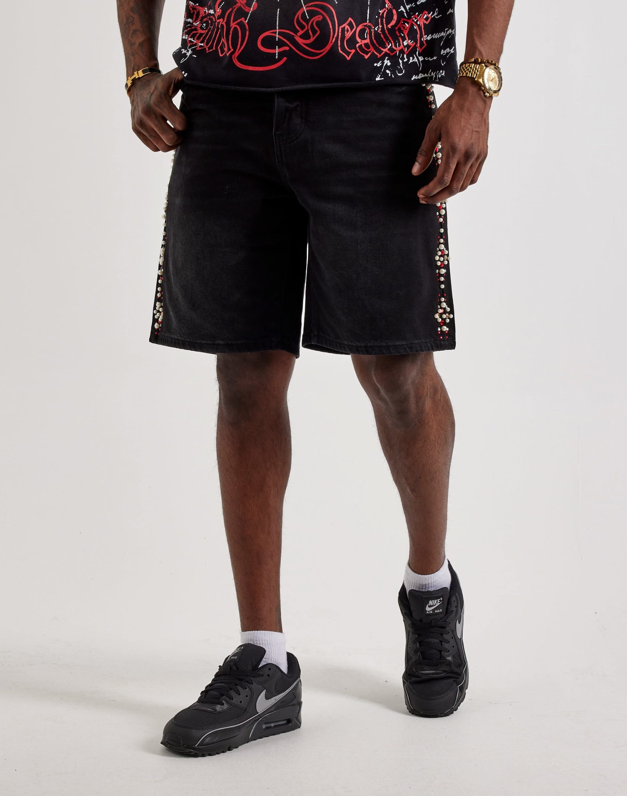 GFTD LA Pearl Gems Denim Shorts - Image 3