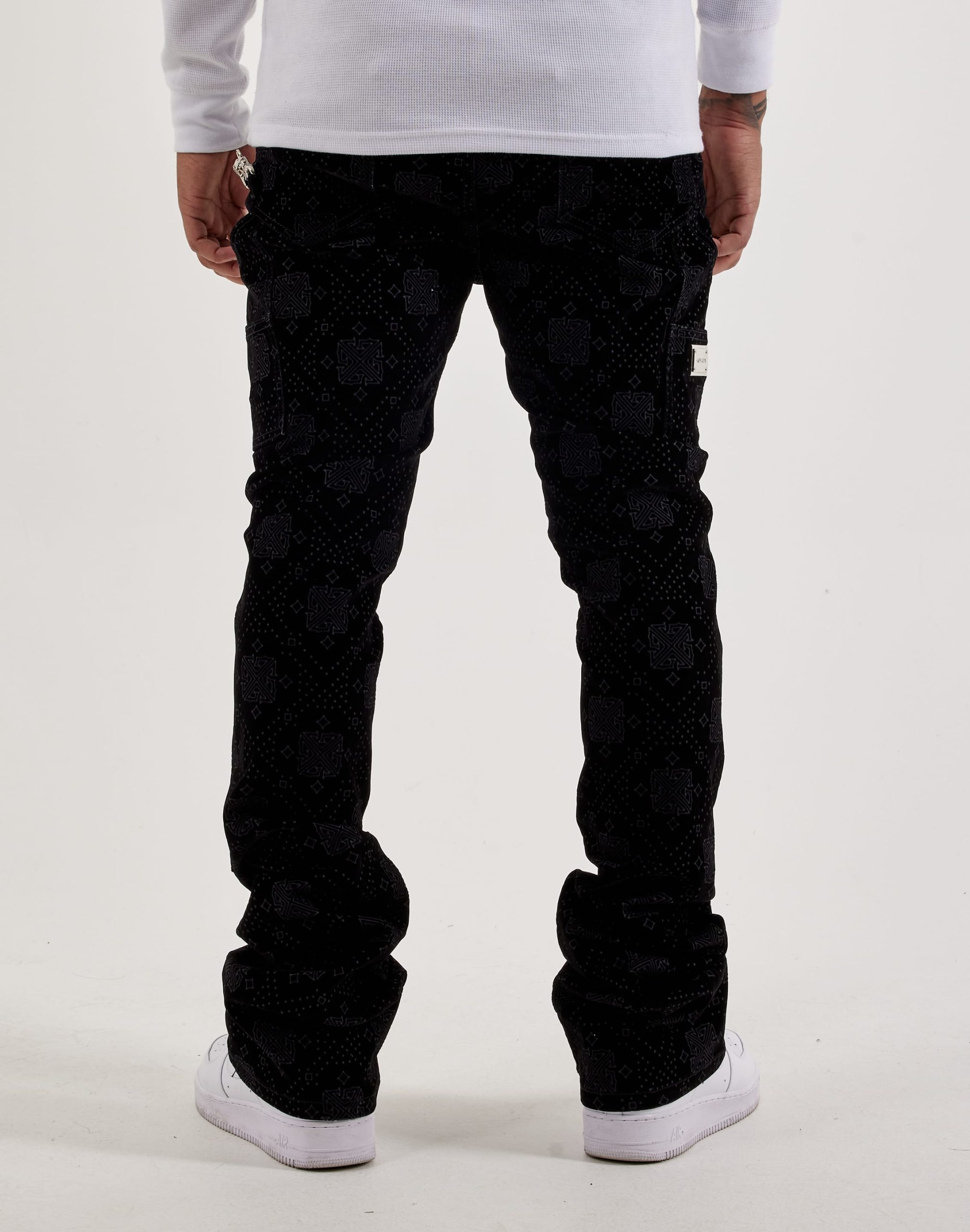 Guapi Velour Stacked Monogram Jeans - Image 5