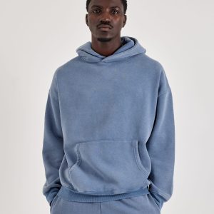 DH Essentials Acid Wash Fleece Pullover Hoodie