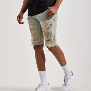 Jordan Craig Basic Distressed Denim Shorts