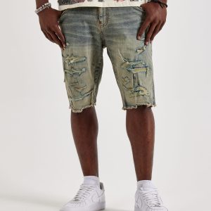 Jordan Craig Distressed Basic Denim Shorts
