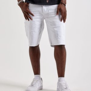 Jordan Craig Distressed Double-Knee Denim Carpenter Shorts
