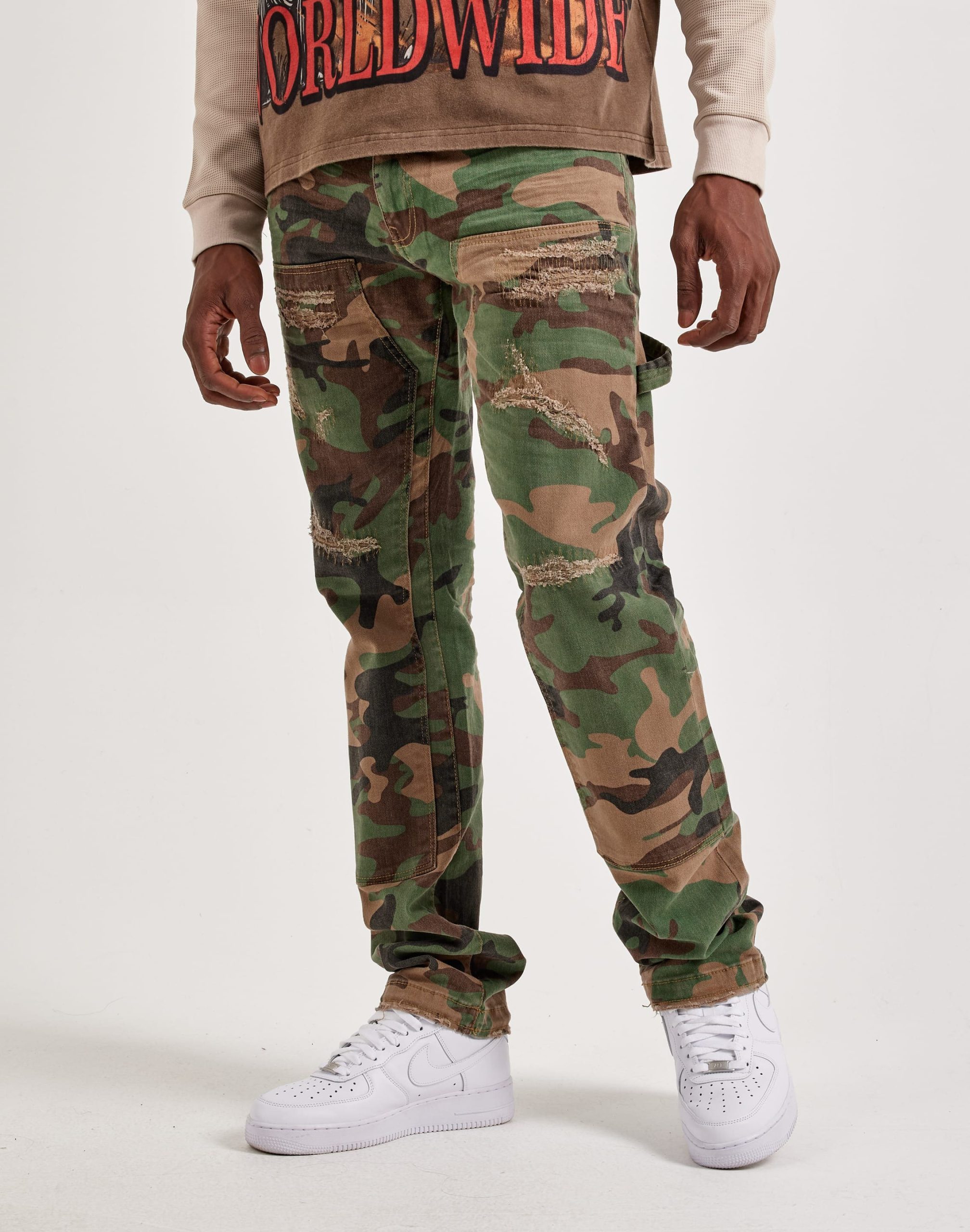 Jordan Craig Collins Distressed Carpenter Straight Pants - Image 2