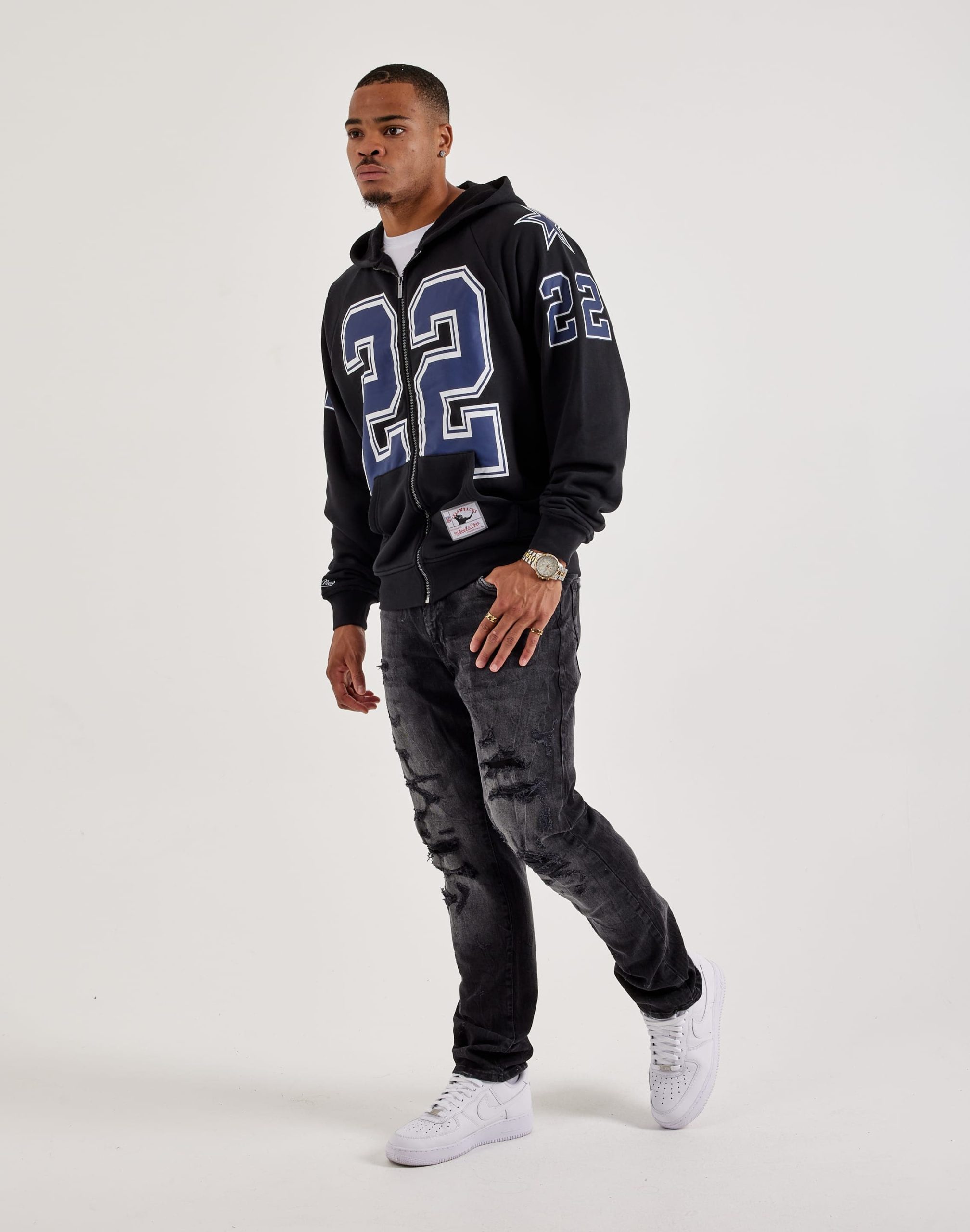 Jordan Craig Distressed Slim Collins Denim Jeans - Image 4