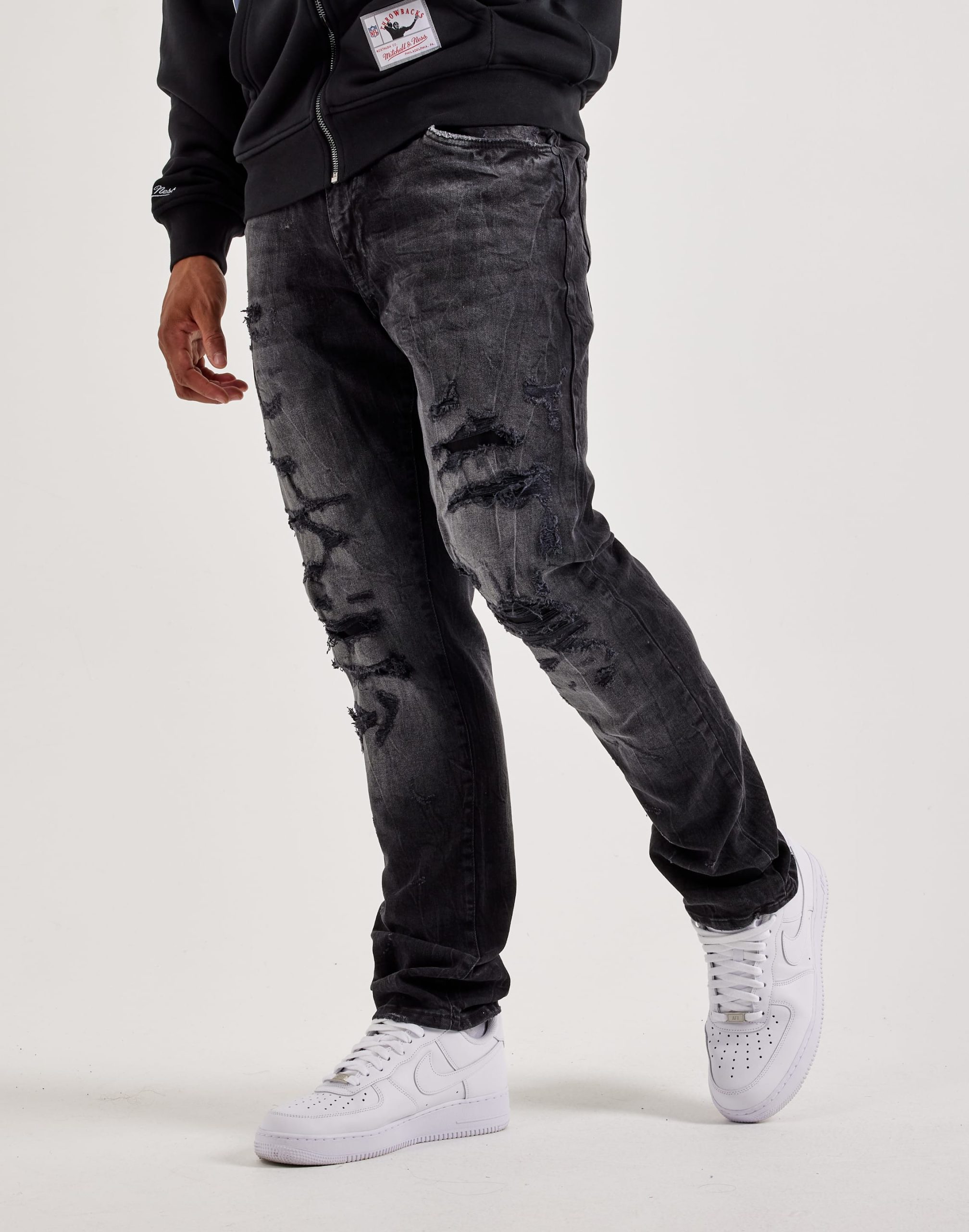 Jordan Craig Distressed Slim Collins Denim Jeans