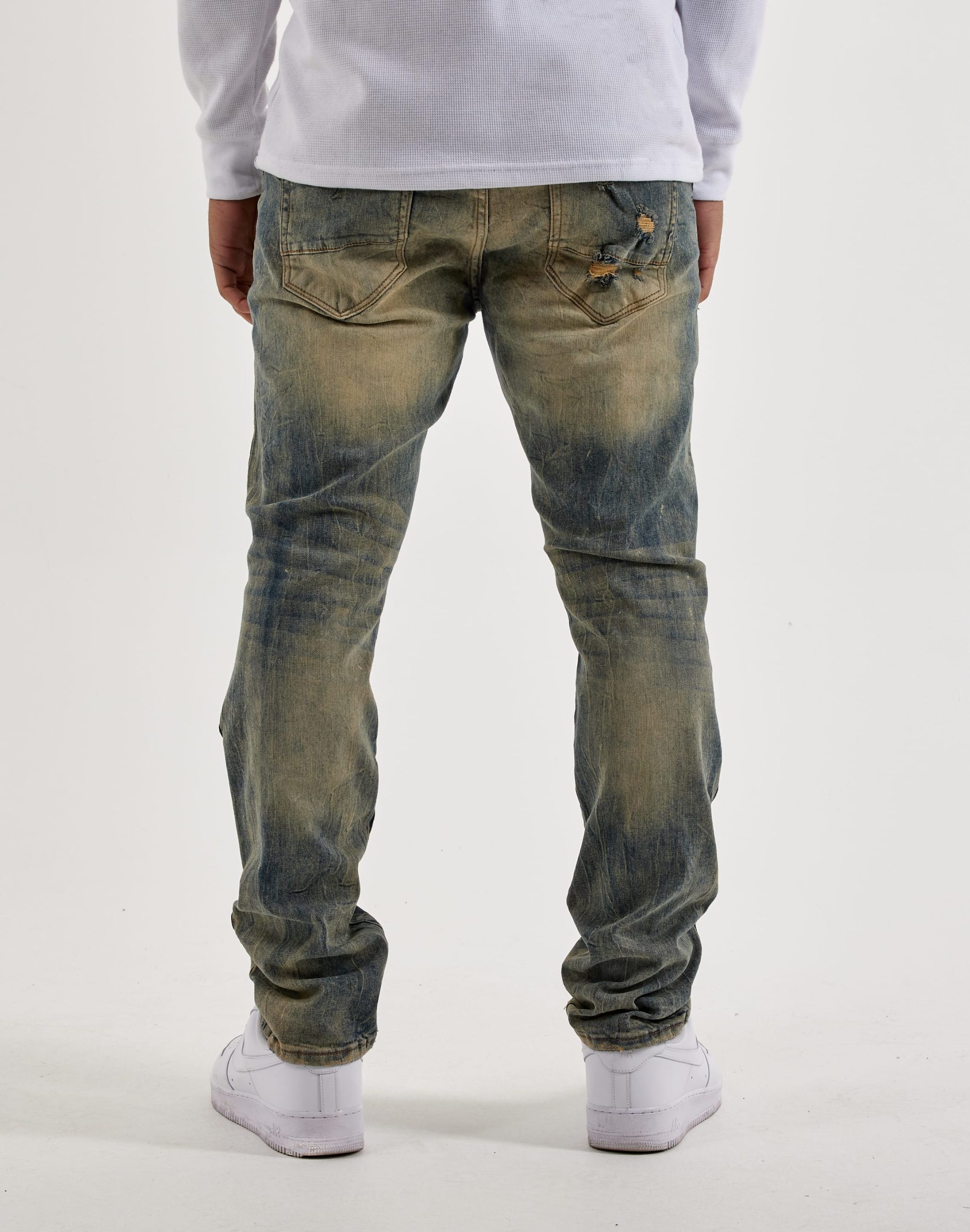 Jordan Craig Stacked Distressed Collins Denim Jeans - Image 4